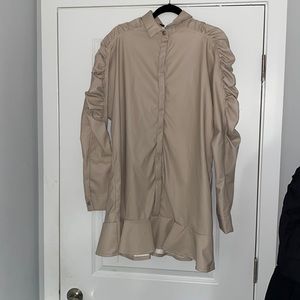 Pretty Little Things Tan Leather Dress